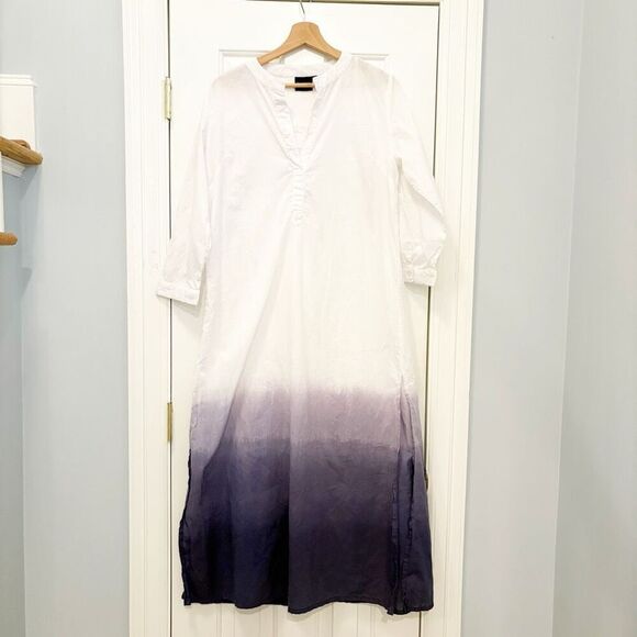 Madison Mathews Tie Dye Midi Dress 100% Cotton Kaftan - Picture 2 of 4